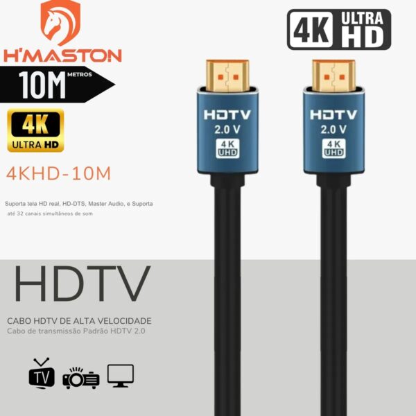 Cabo HDMI 4k Ultra HD 10 Metros